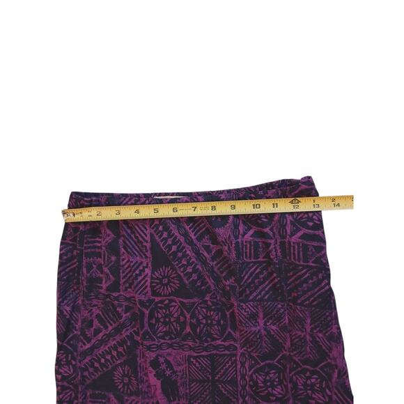 Hinano Tahiti Maxi Skirt S Magenta Tropical Western Cowgirl Boho Art Block Print - Picture 9 of 16